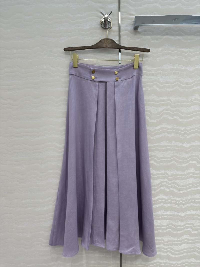 Loro Piana Elegant Linen Midi Skirt - Luxe French Style