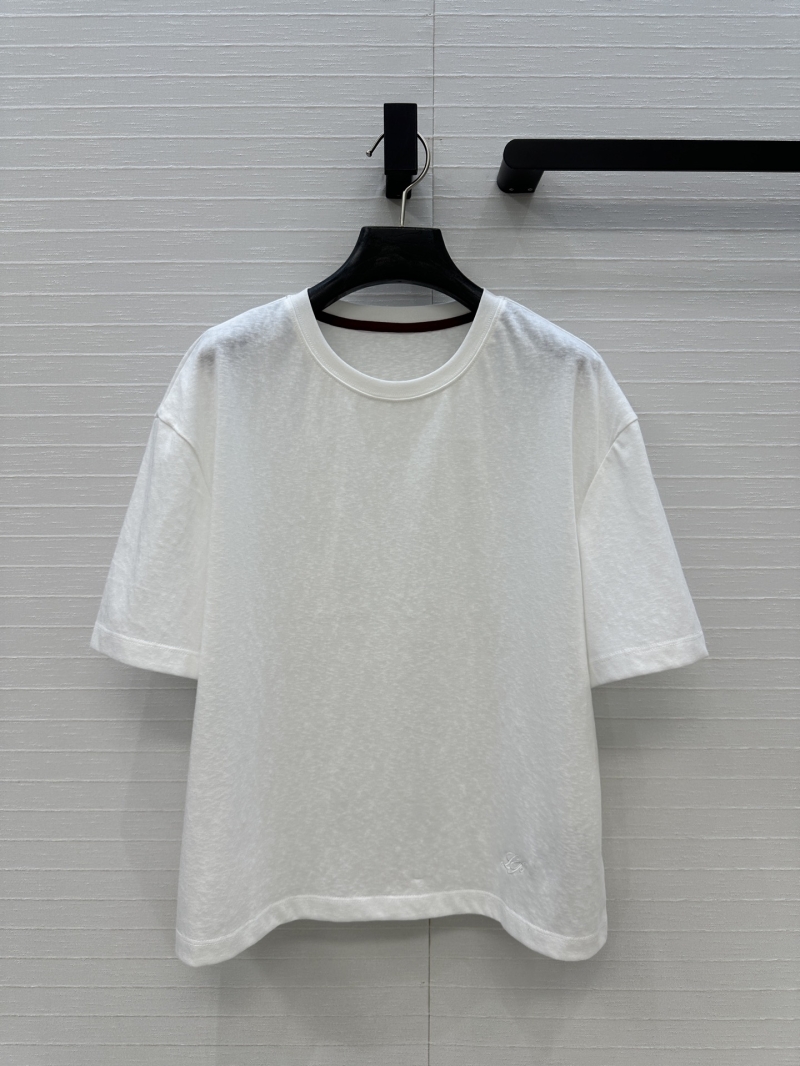 Loro Piana Minimalist Old Money Casual Short-Sleeve T-Shirt - Exclusive Cotton Elegance