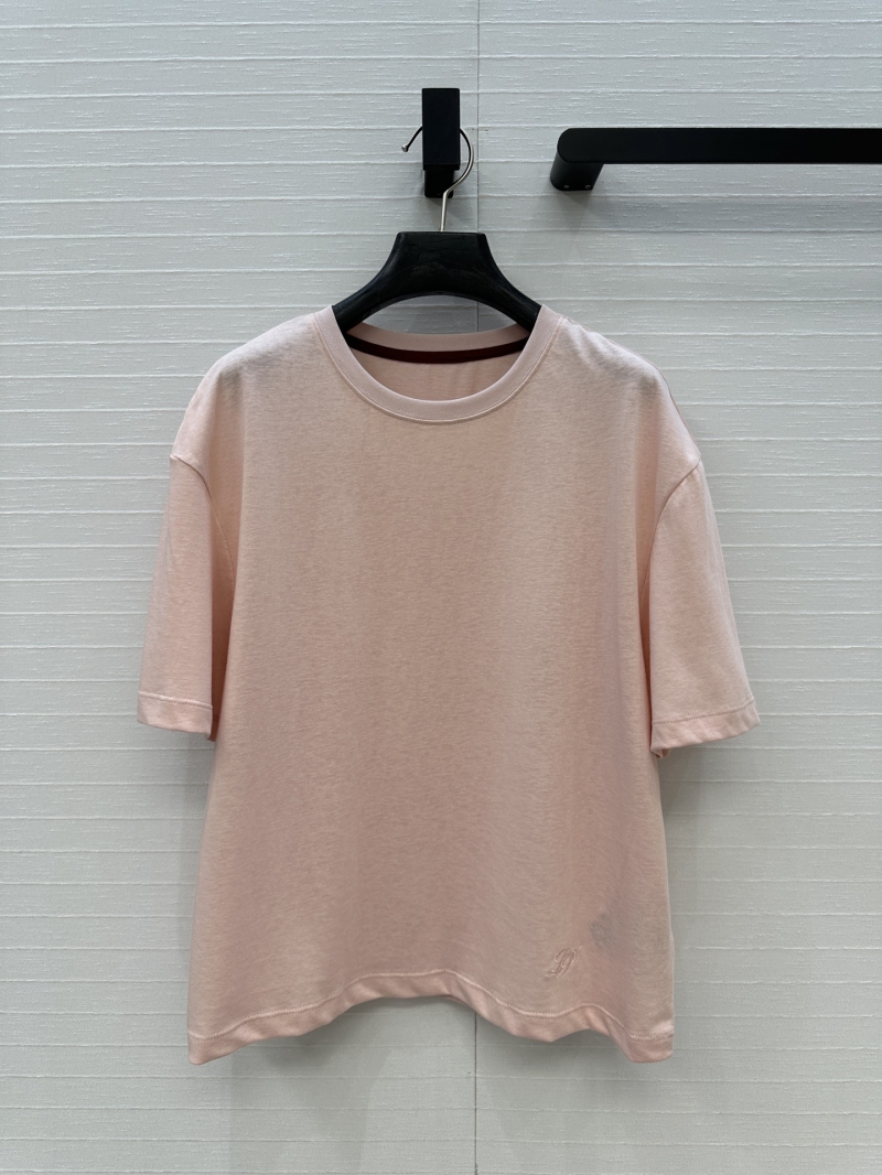 Loro Piana Minimalist Old Money Casual Short Sleeve T-Shirt - Orange Luxe Elegance