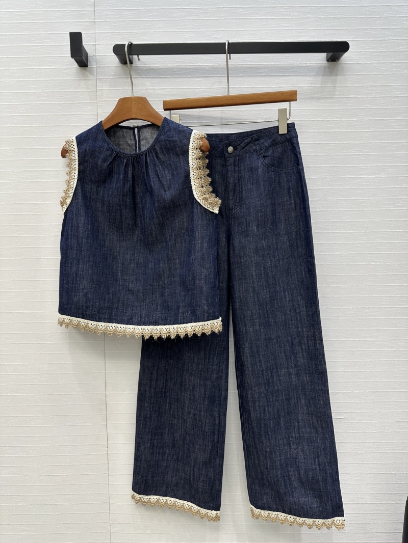 Loro Piana South French Minimalist Denim Pants - Elegant Straight-Leg Luxe Design