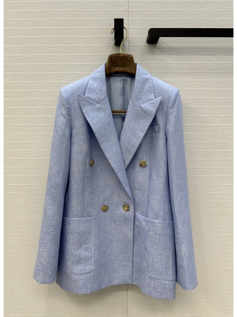 Loro Piana Elegant Double-Breasted Linen Blazer - Luxe Early Spring 25SS