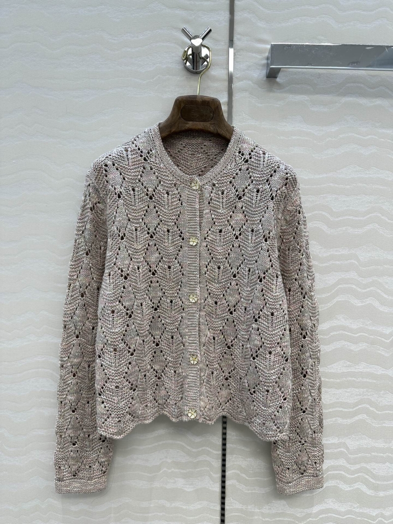 Loro Piana Elegant Taro Yarn Cardigan - Luxe Diamond Weave Jacket