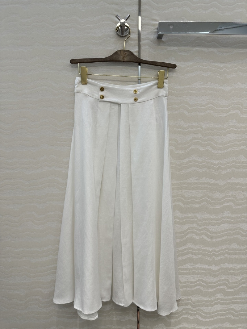 Loro Piana Elegant Linen Midi Skirt - French Riviera Style