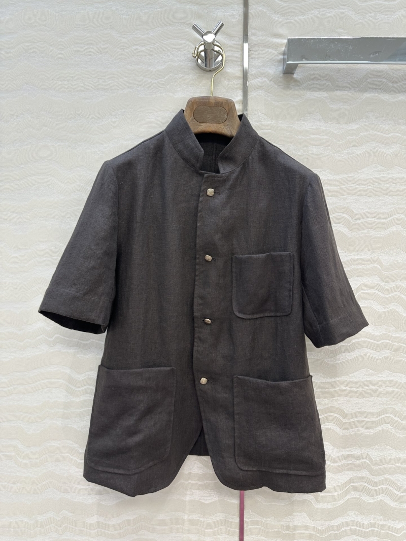 Loro Piana Exclusive High-Intelligence Style Short Sleeve Jacket - 100% Linen, Classic Spagna Design
