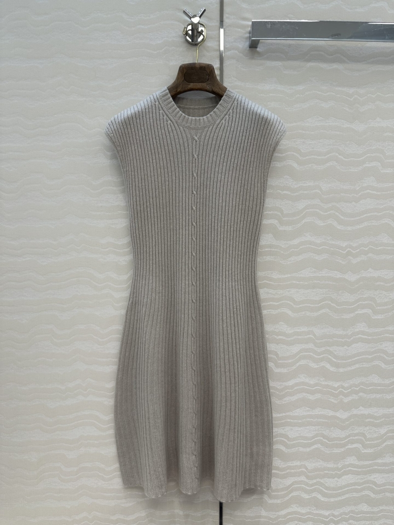 Loro Piana Luxe Plane Tree Cashmere Dress Grey - Elegant High-Waisted Long Dress Grey in Premium Cashmere