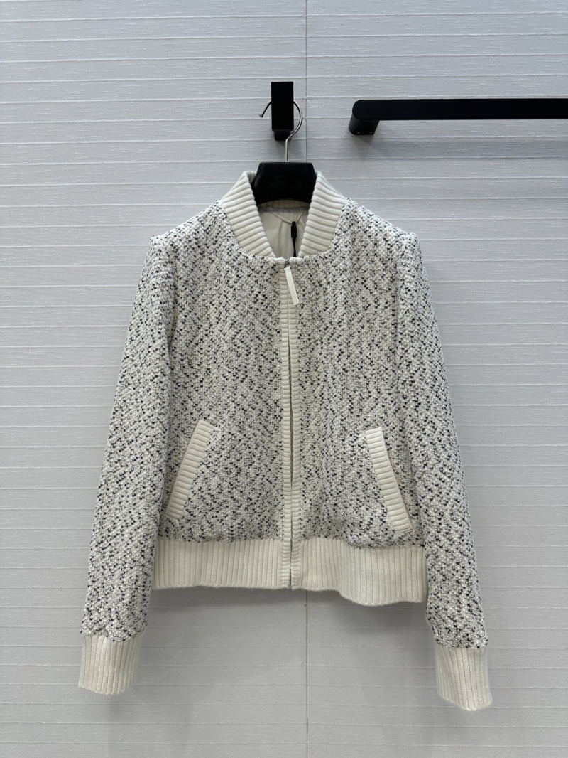 Loro Piana Exclusive Knitted Quilted Down Jacket with Tweed-Inspired Weave