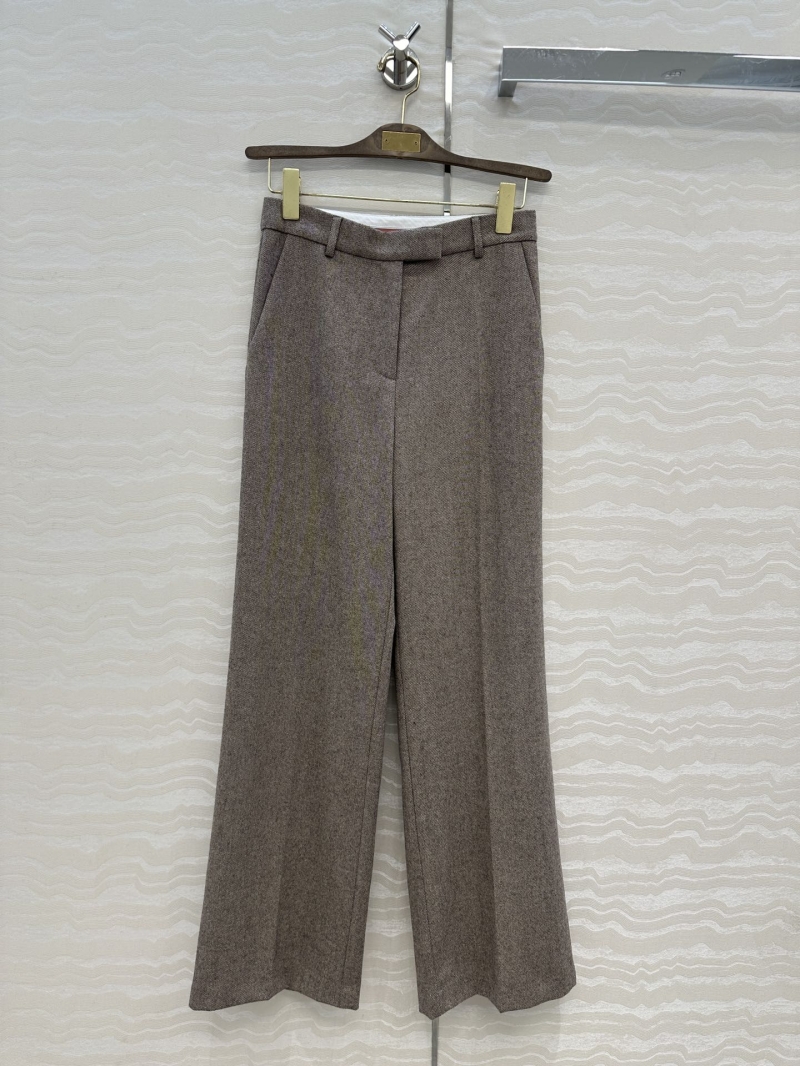 Loro Piana Imported Worsted Wool Trousers with Gold Lurex Threads | Straight Leg Tailored Pants | Minimalist Luxury