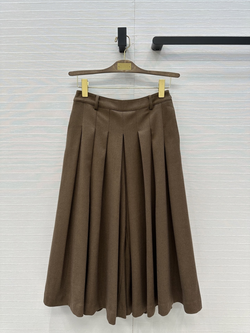 Loro Piana Textured Twill Wool-Blend Pleated Skirt-Pants | Elevated Retro Design, Loose Fit, Luxurious Fabric