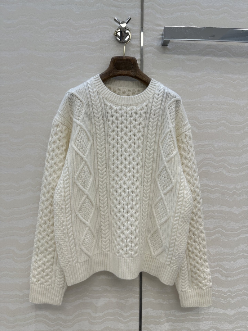Loro Piana Cashmere and Wool Cable-Knit Sweater | Cream White | Timeless Old Money Style