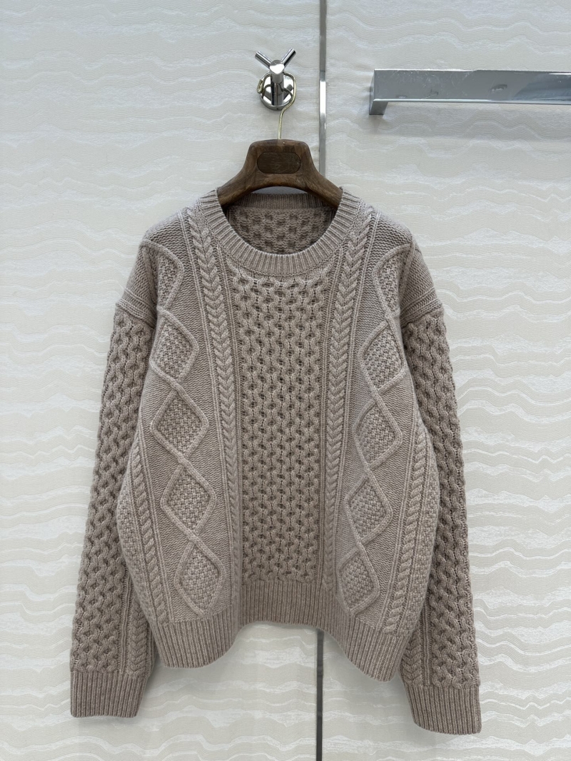 Loro Piana Cashmere and Wool Cable Knit Sweater | Timeless Round Neck Pullover for Women