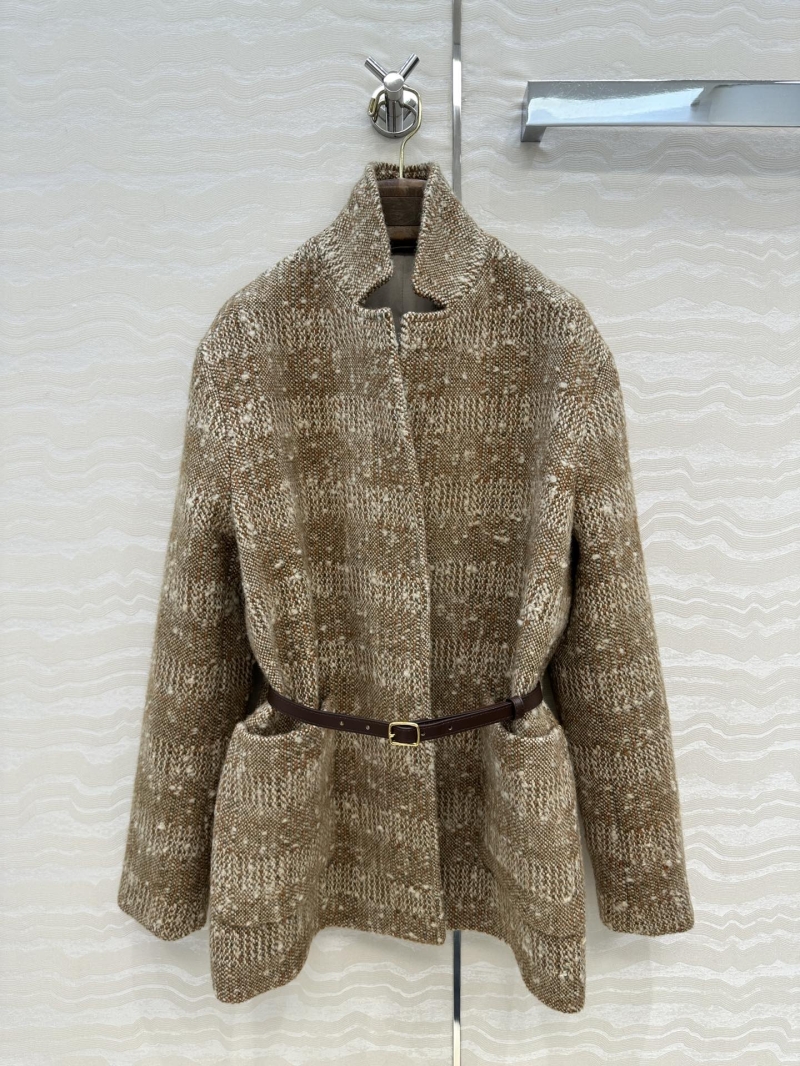 Loro Piana Wool Tweed Coat | Custom Wool Fabric | Old Money Style | Structured Tailored Silhouette