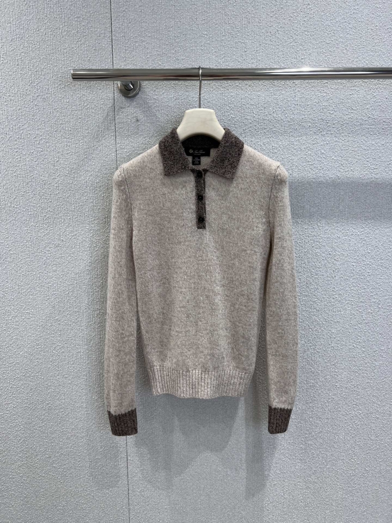 Loro Piana Signature Baby Cashmere Knit Polo Sweater - Heather Beige Mélange, Tapered Fit, Elevated Luxury