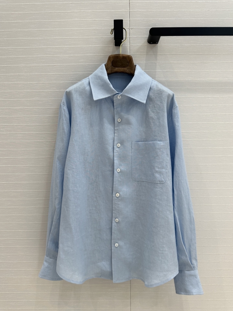 Loro Piana Signature Sky Blue 100% Imported Linen Shirt