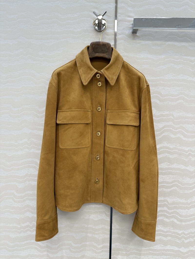 Loro Piana 100% Lambskin Suede Old Money Style Shirt Jacket in Camel