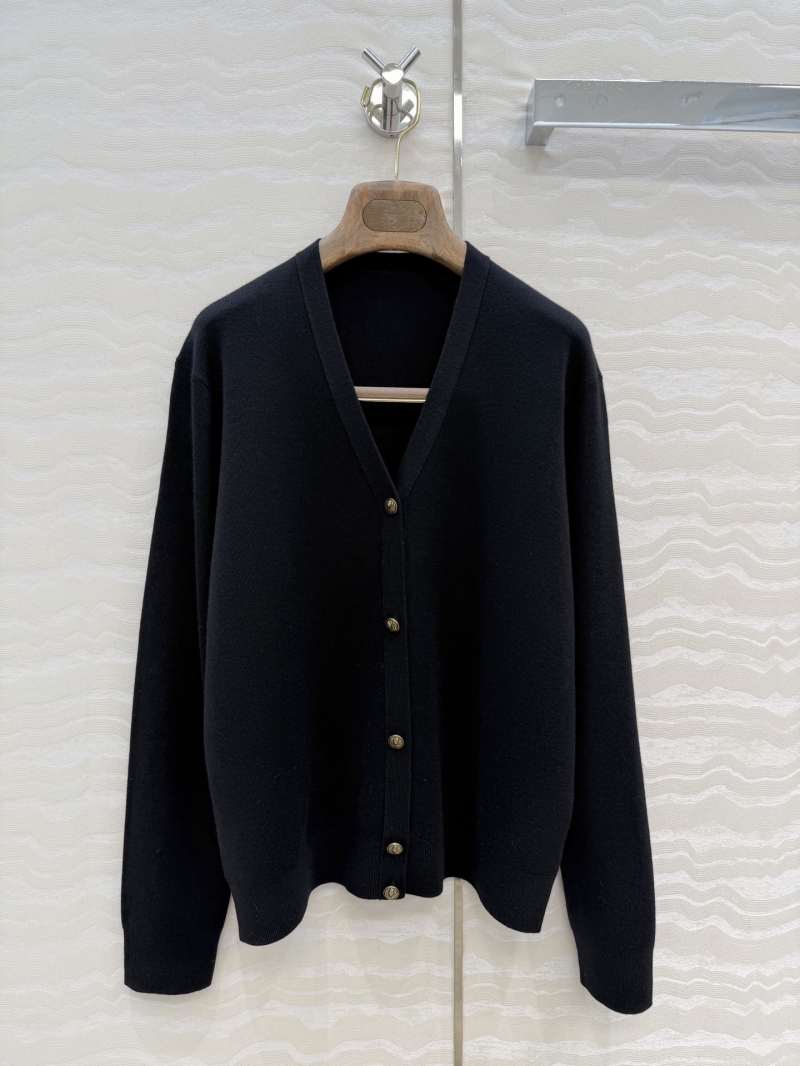 Loro Piana 100% Imported Sheep"s Wool V-Neck Cardigan Jacket with Thistle Buttons