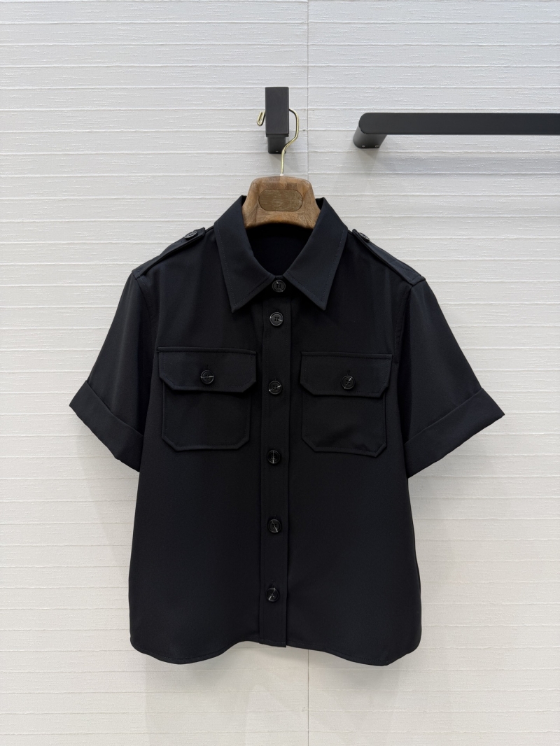 Loro Piana Signature Black Cotton-Blend Utilitarian Short-Sleeved Shirt