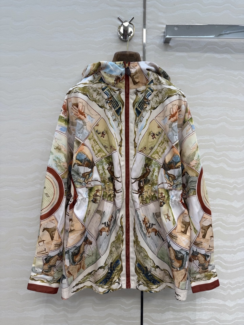 Loro Piana Equestrian Kaleidoscope Print Wool-Lined Hooded Parka Jacket