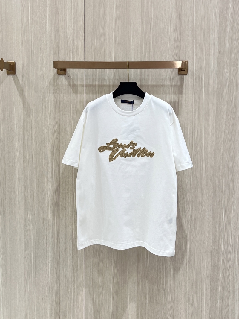 Louis Vuitton Raffia-Effect Embroidered Short-Sleeve T-Shirt
