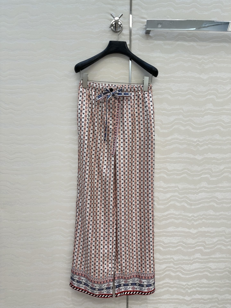 Louis Vuitton Monogram Silk Straight-Leg Pants - Luxe Resort Style