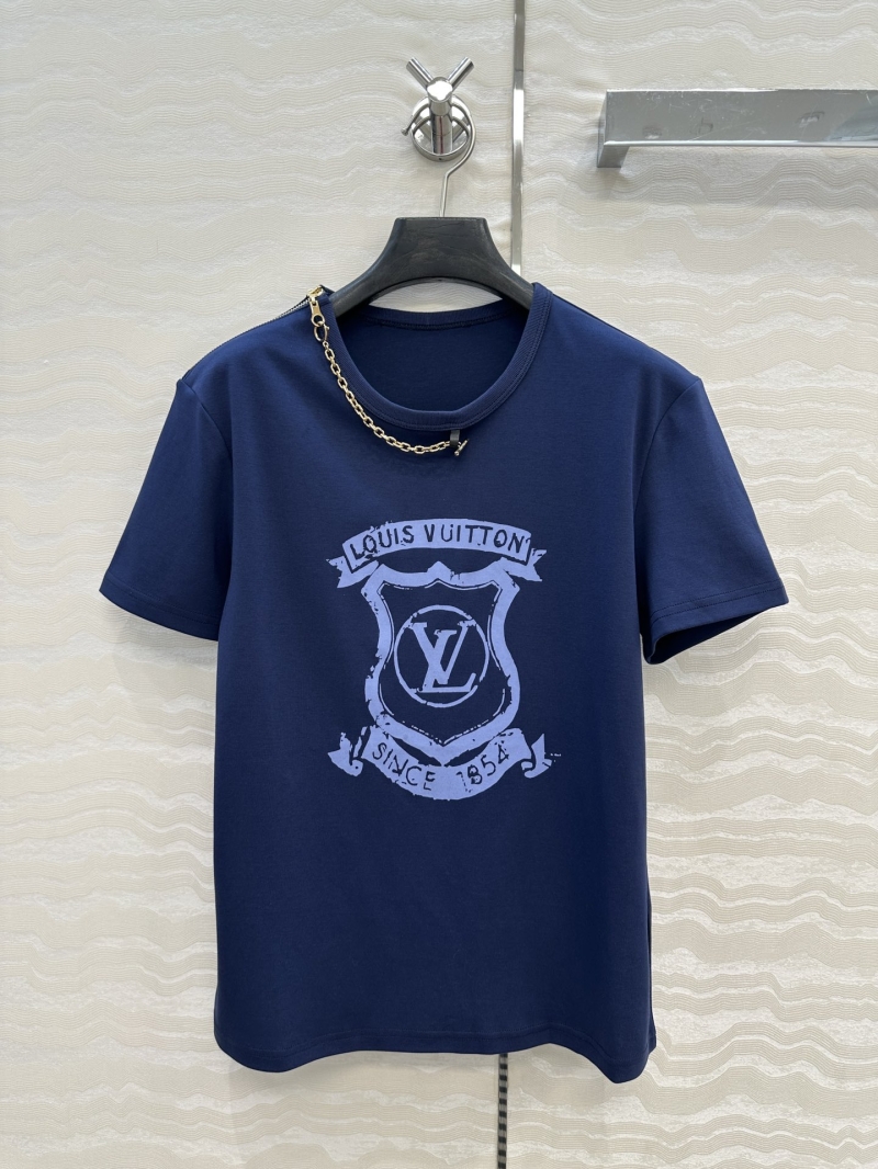 Louis Vuitton Bourgeoise Chain-Sleeve T-Shirt - Navy Blue Luxe Cotton