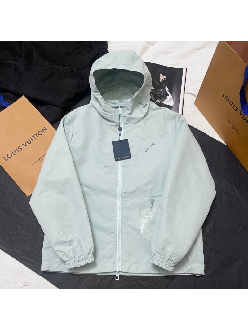 Louis Vuitton Bleu Ciel Double-Sided Windproof Jacket - Luxe Nylon Elegance