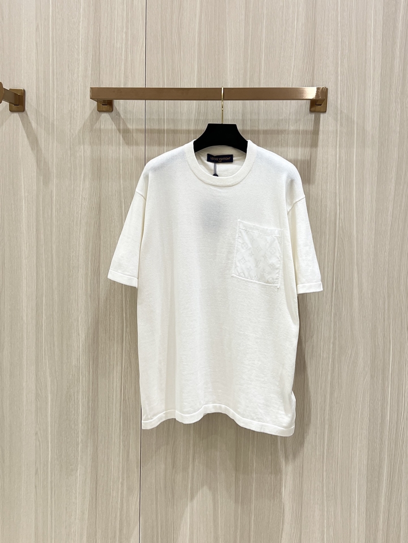 Louis Vuitton Monogram Jacquard Cotton Knit T-Shirt - Luxe Short Sleeve