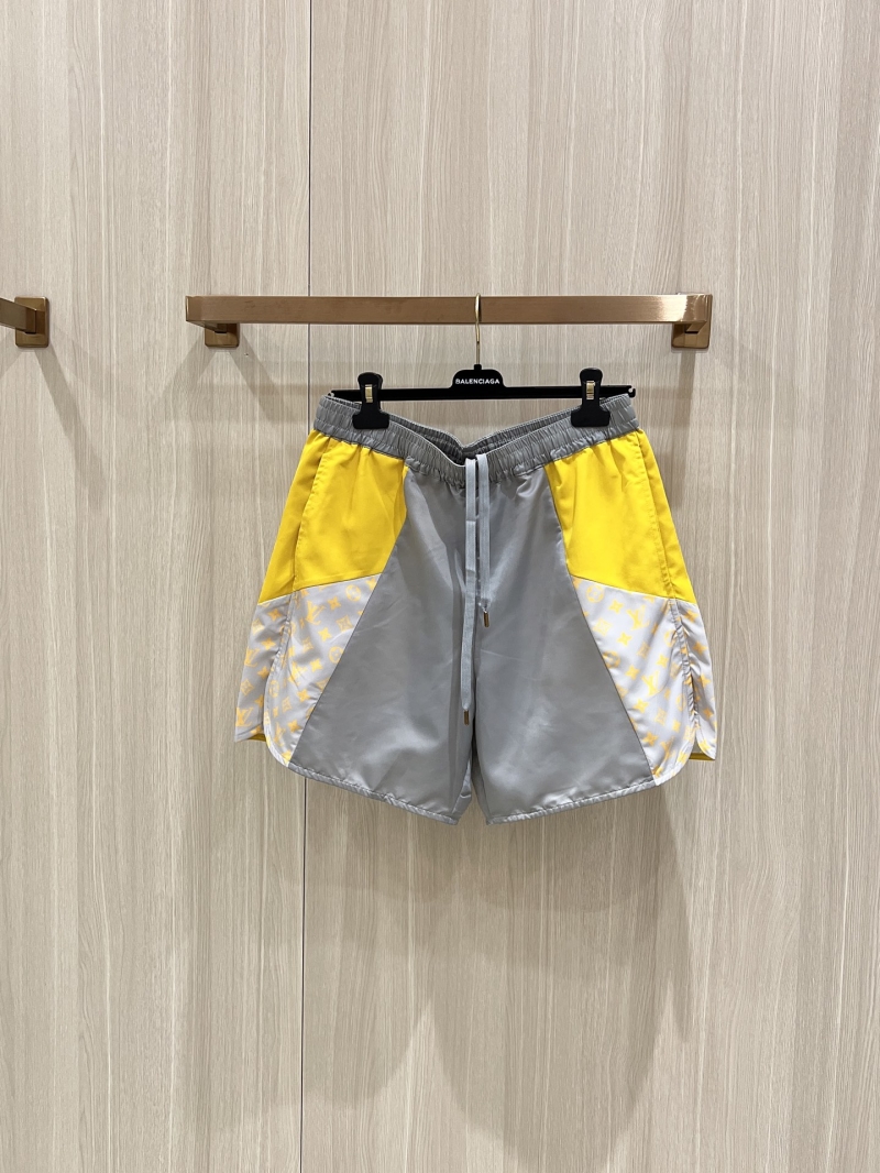 Louis Vuitton Silver-Grey Red Monogram Athletic Shorts - Luxe Tech Fabric