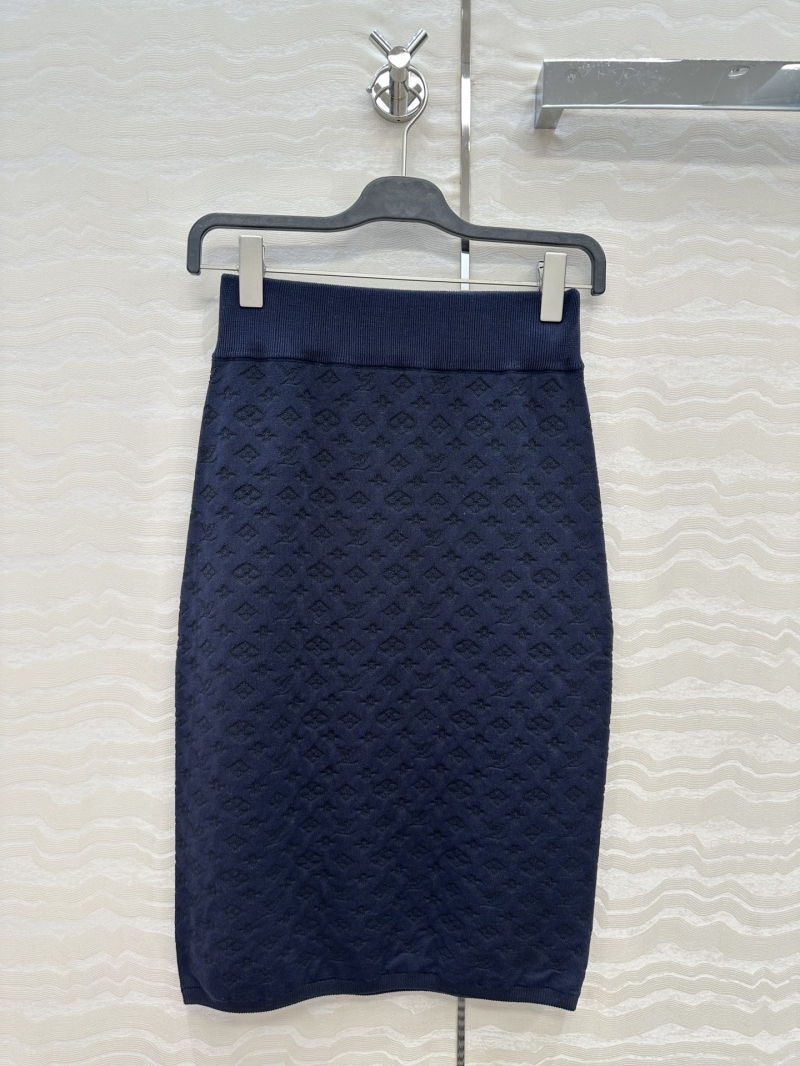 Louis Vuitton LV25S Spring/Summer Resort Collection Jacquard Knit Skirt in Navy Blue