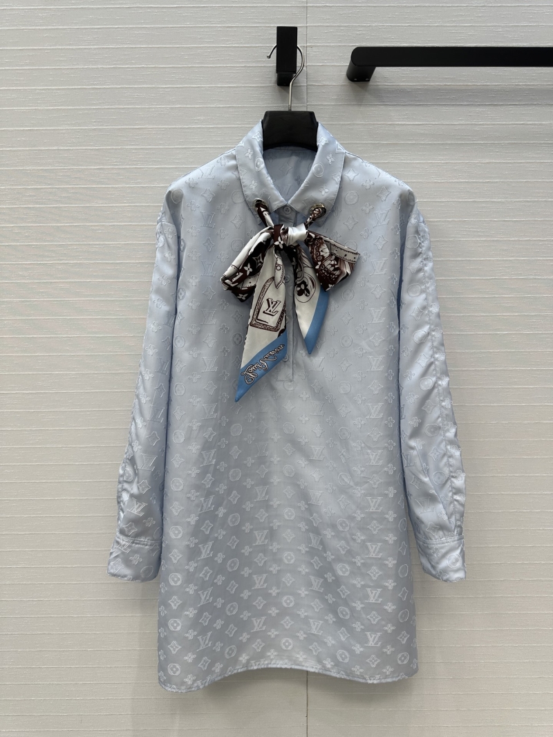 Louis Vuitton LUV 25S Monogram Shirt Dress in Light Blue