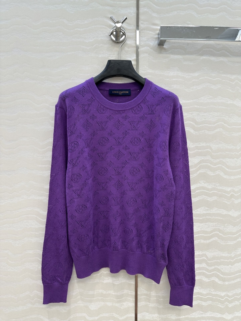 Louis Vuitton LV Monogram Knit Round-Neck Sweater in Rich Purple