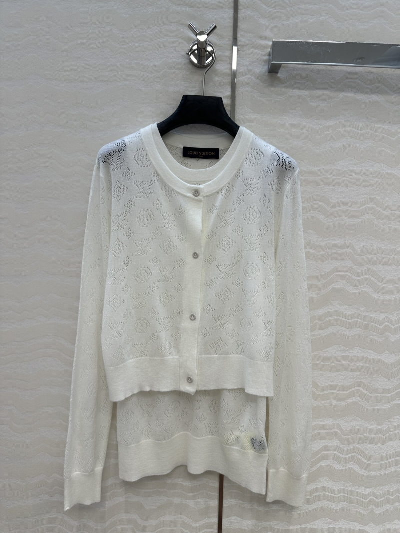Louis Vuitton LV Monogram Intarsia Knit Two-Piece Set: Round-Neck Vest & Cropped Cardigan