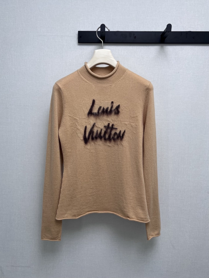 Louis Vuitton Embroidered Wool-Blend Long-Sleeve Sweater in Soft Beige