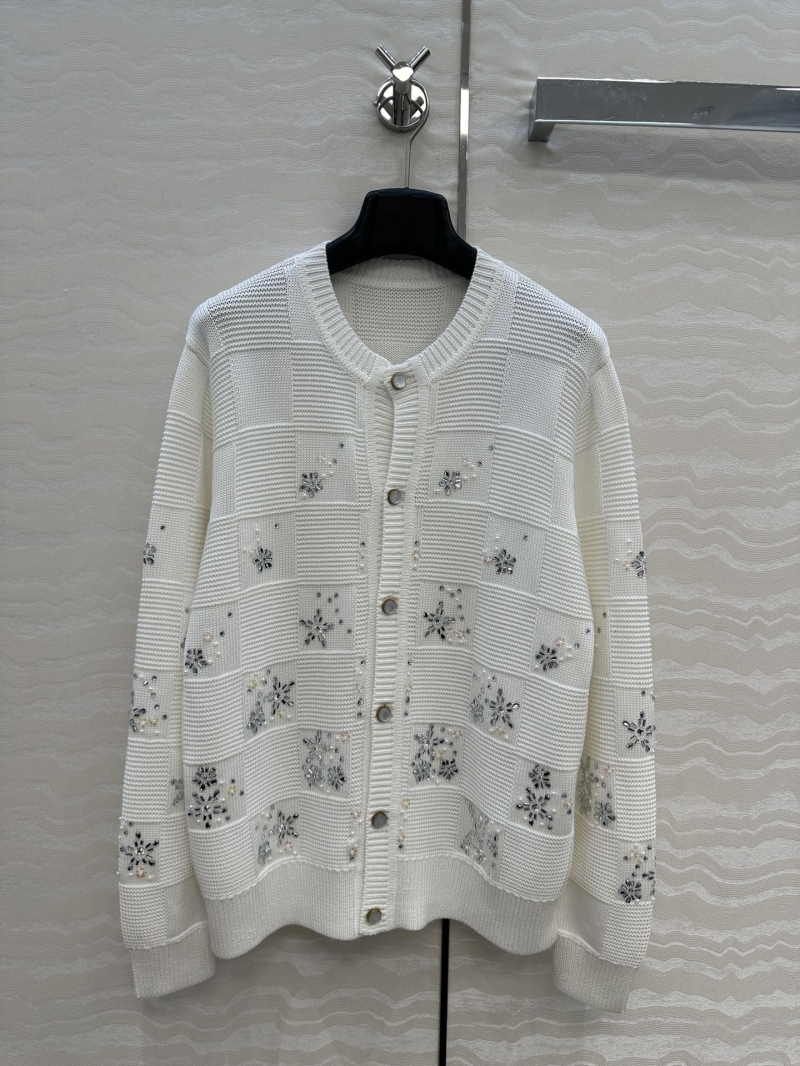 Louis Vuitton x Nigo Exclusive Monogram Embellished Knit Cardigan in Soft Pink