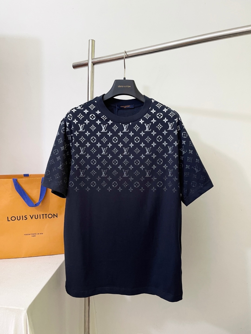 Louis Vuitton Gradient Monogram T-Shirt in Deep Blue - Unisex Luxury Cotton Crew Neck Tee