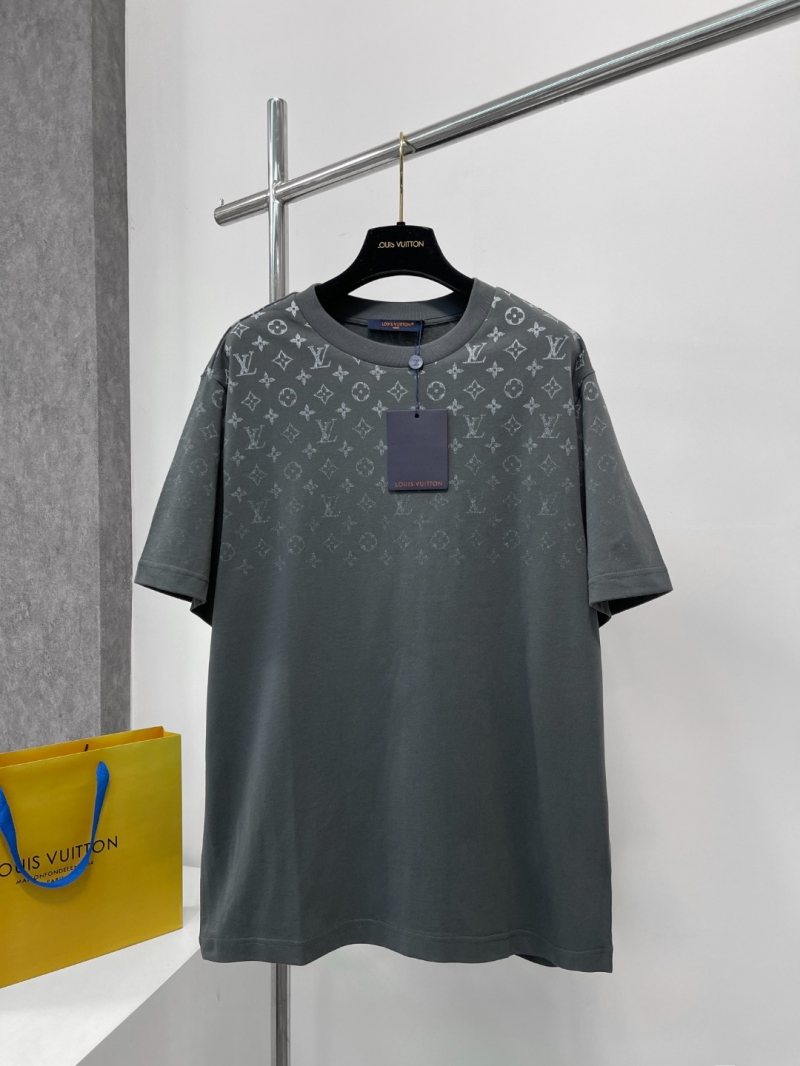 Louis Vuitton Unisex Gradient Monogram T-Shirt in Dark Gray