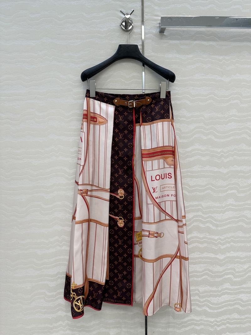 Louis Vuitton Fall/Winter 2025 Grace Coddington x Fight Mode Collaboration Monogram Chain-Printed Long Skirt