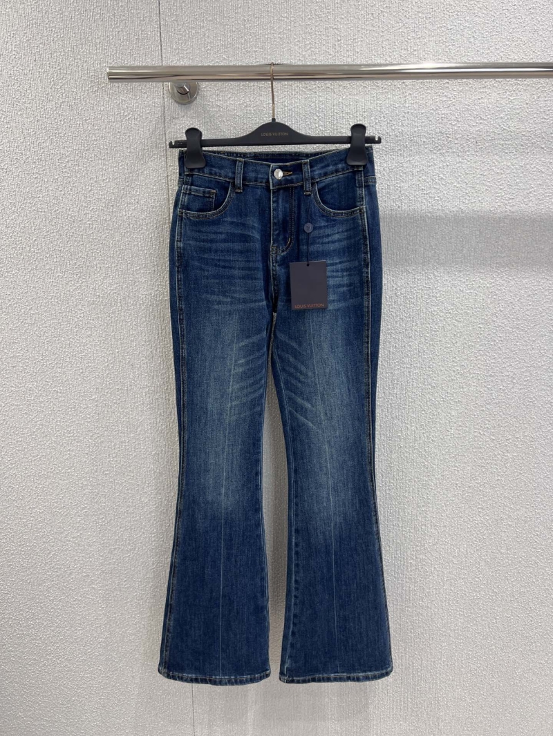 Louis Vuitton 25FW Early Autumn Flared Denim Jeans | Vintage Blue Wash, Monogram Back Waist Detail, Retro Flared Cut