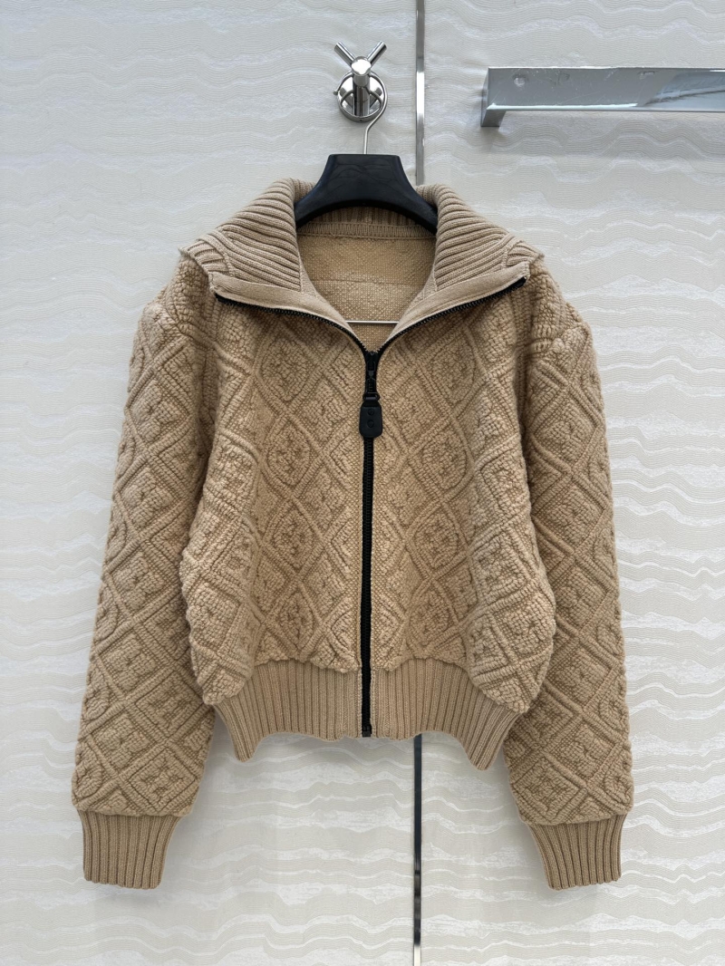 Louis Vuitton LV Ski Collection Limited Edition Beige Monogram Jacquard Cashmere Hooded Jacket