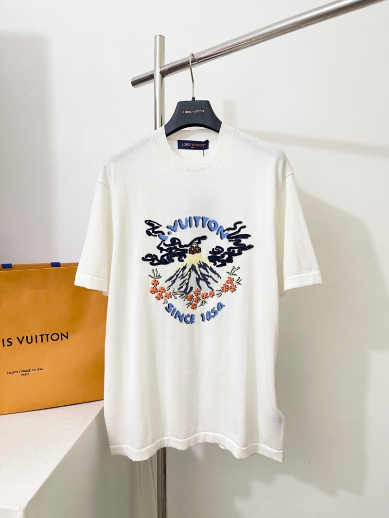 Louis Vuitton x Nigo Embroidered Fine Knit T-Shirt White