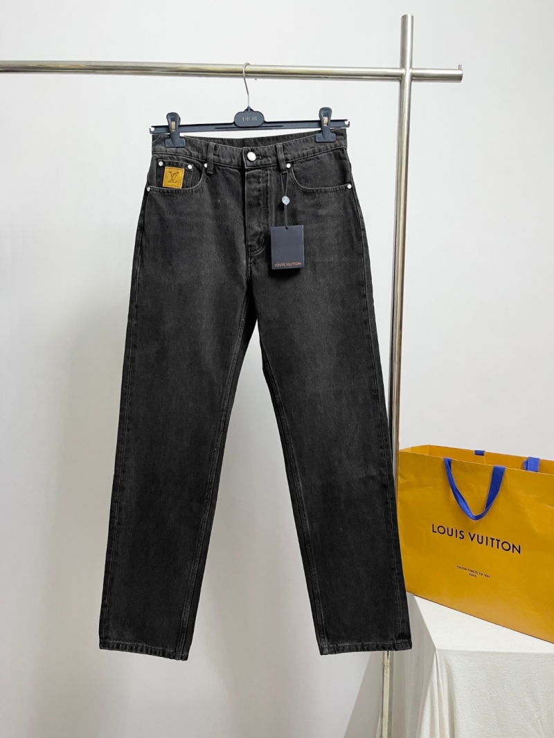 Louis Vuitton Nigo Collaboration Washed Black Denim Jeans - Relaxed Fit Anthracite