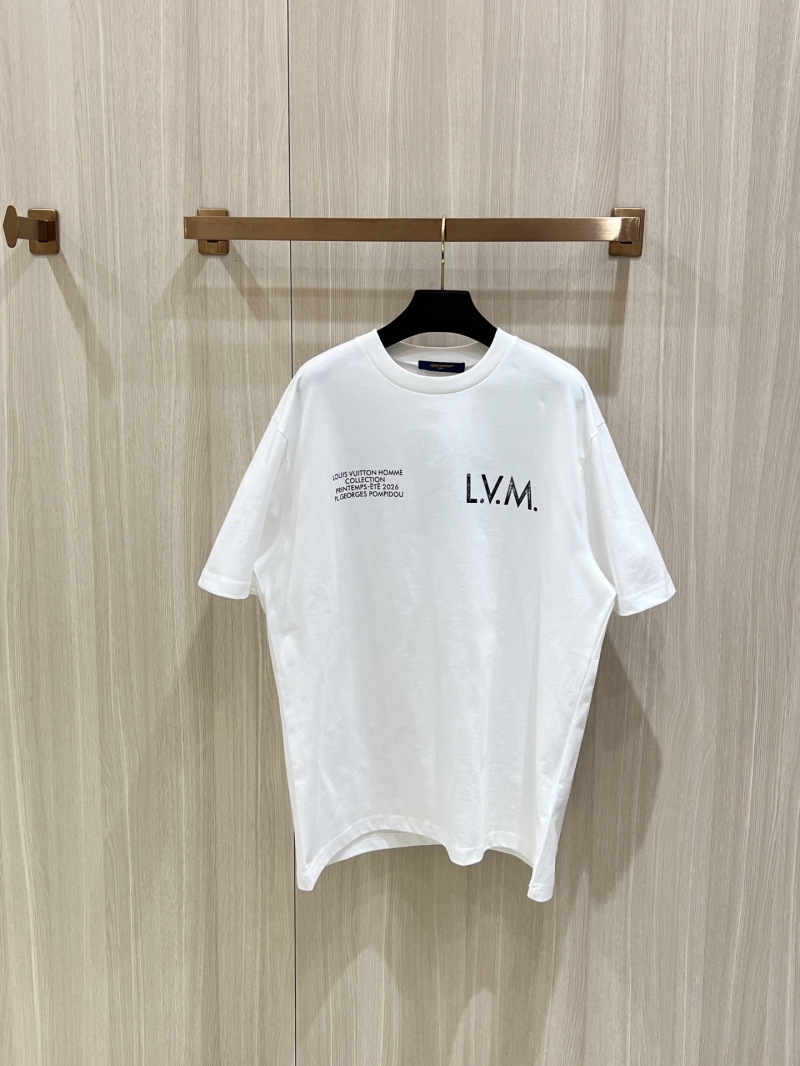Louis Vuitton L.V.M. Printemps-Été 2026 White Combed Cotton T-Shirt