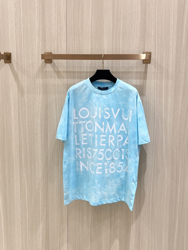 Louis Vuitton Cloud Print Tie-Dye Cotton T-Shirt in Sky Blue