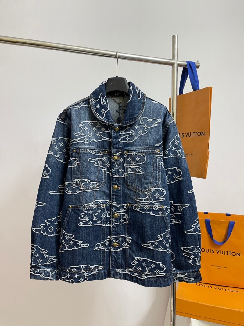 Louis Vuitton Cloud Embroidery Denim Jacket in Indigo Blue