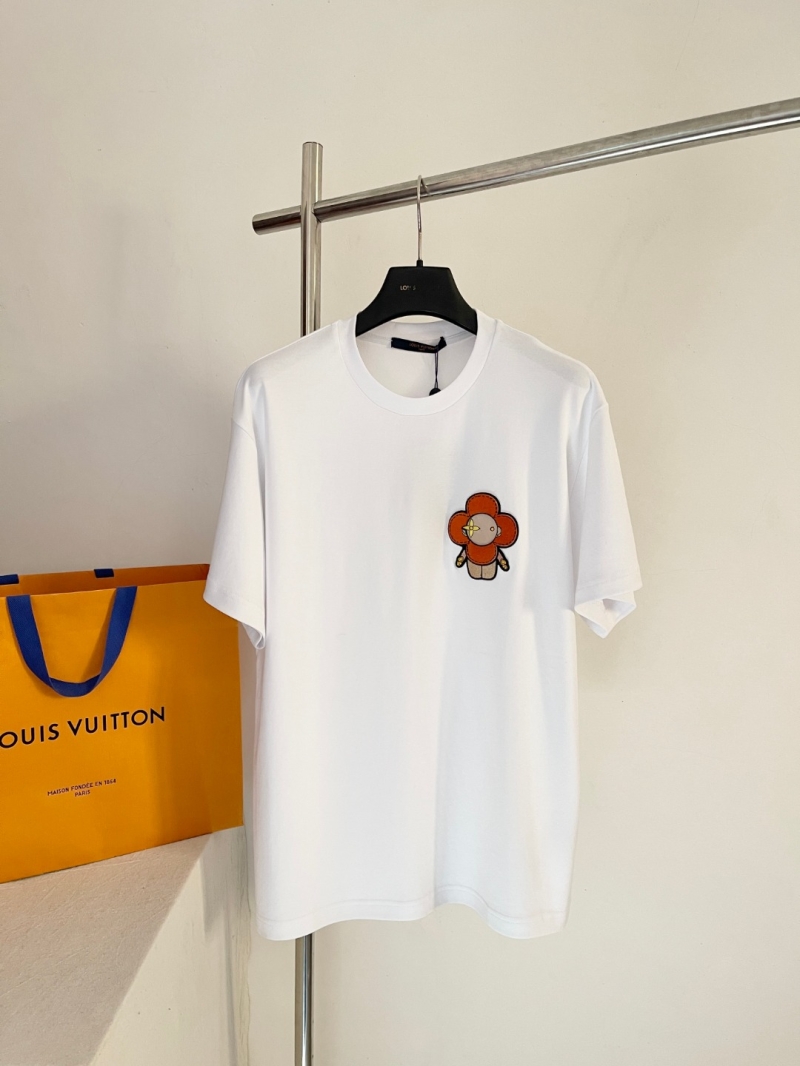 Louis Vuitton Premium Custom Cotton Knit Vivienne Toothbrush Embroidery T-Shirt in White