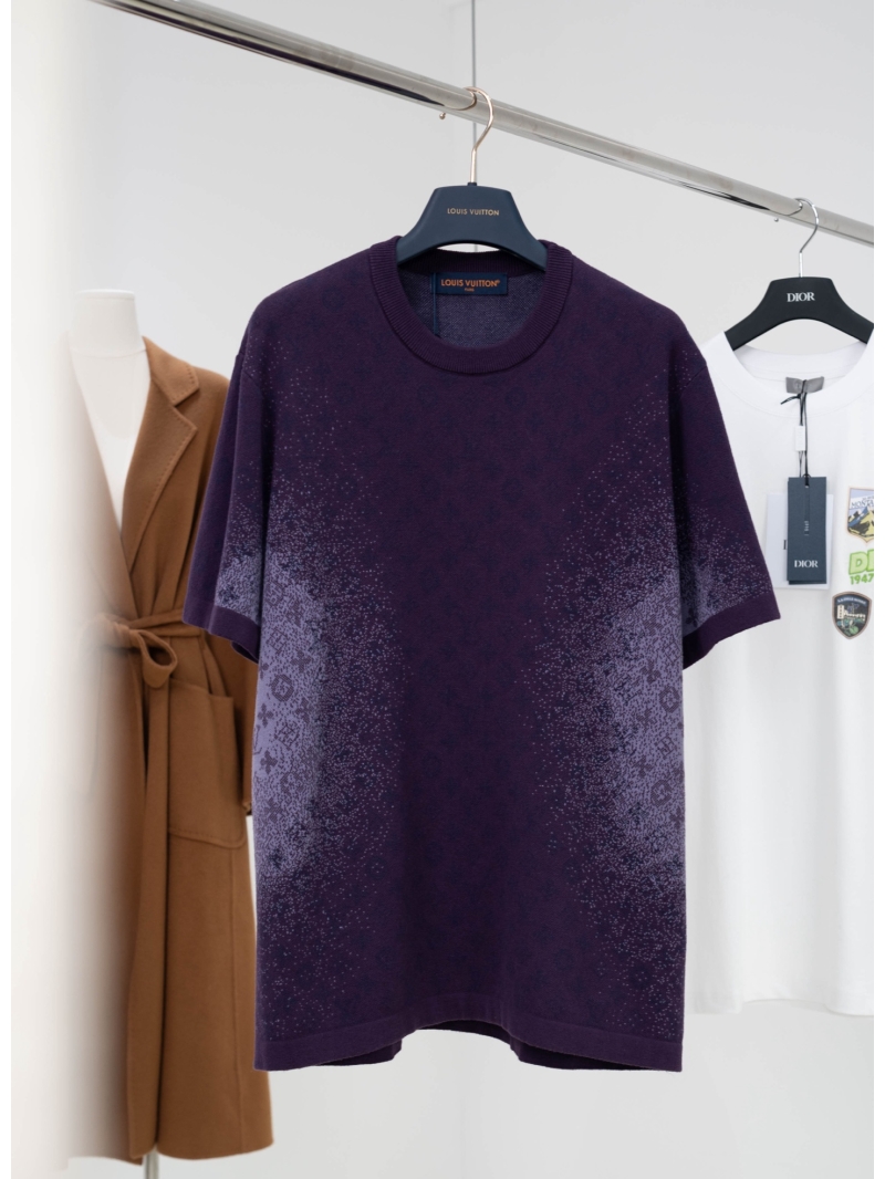 Louis Vuitton Monogram Gradient Knit T-Shirt in Deep Plum Purple
