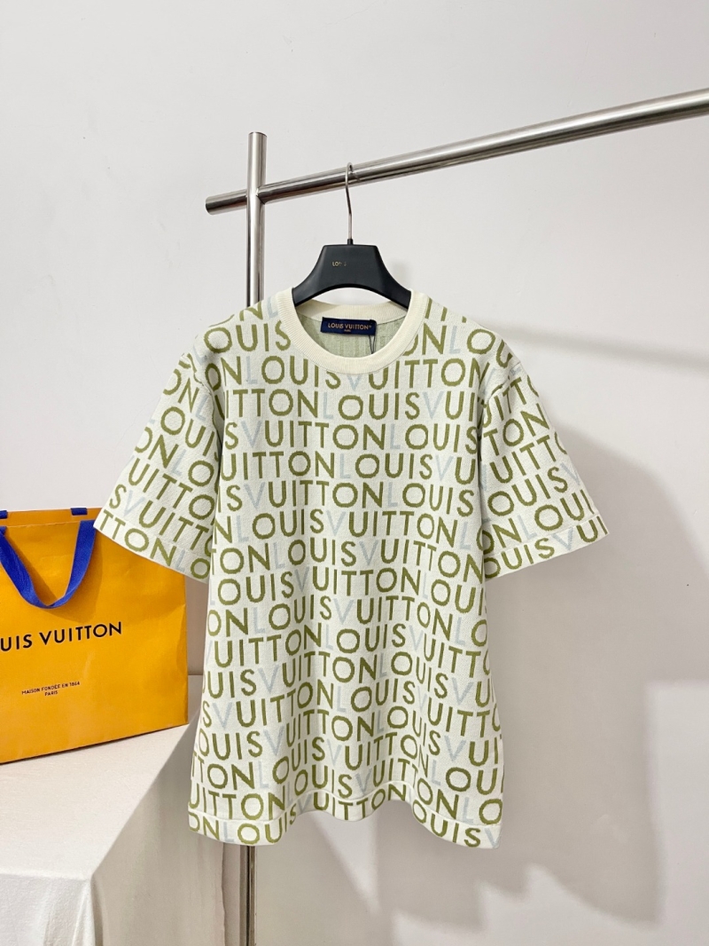 Louis Vuitton Monogram Jacquard Logomania T-Shirt in Off-White and Olive Green