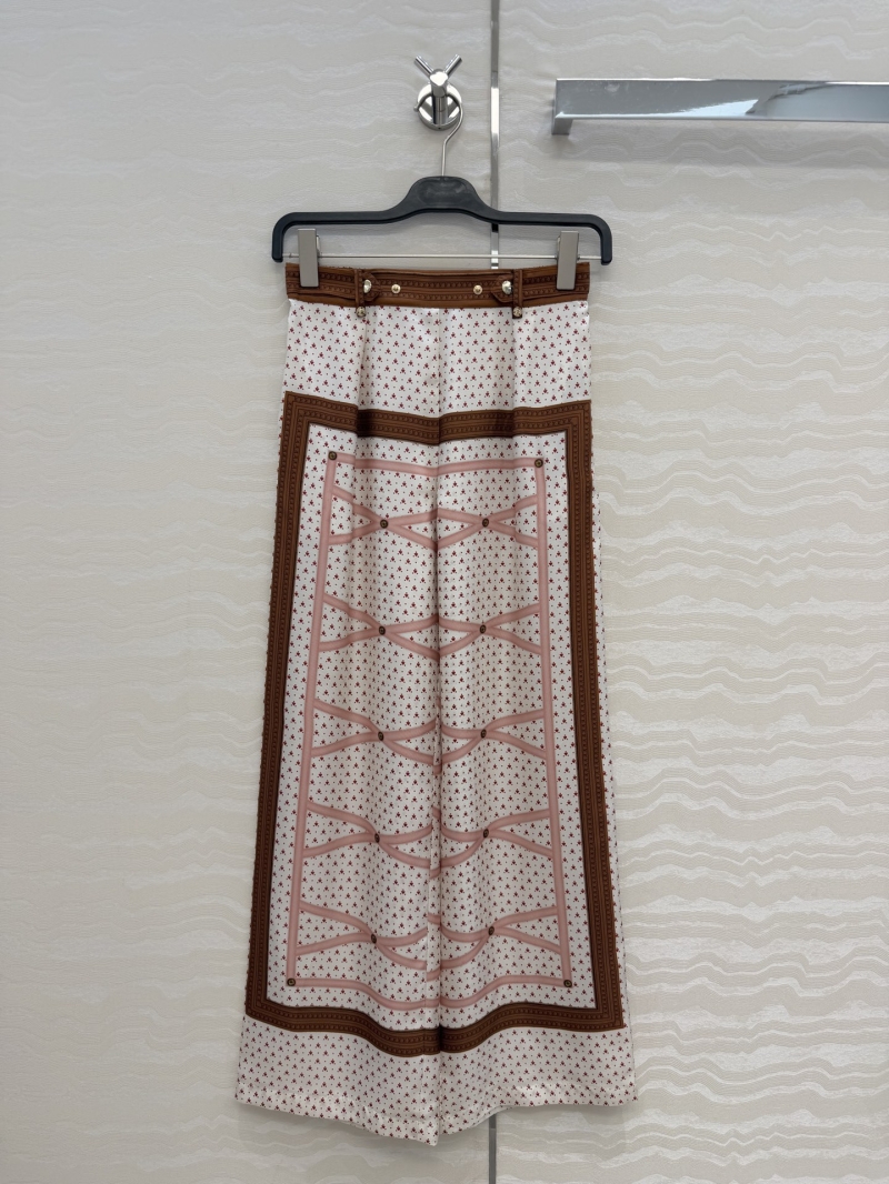 Louis Vuitton Limited Edition 100% Silk Twill Monogram Straight-Leg Pants