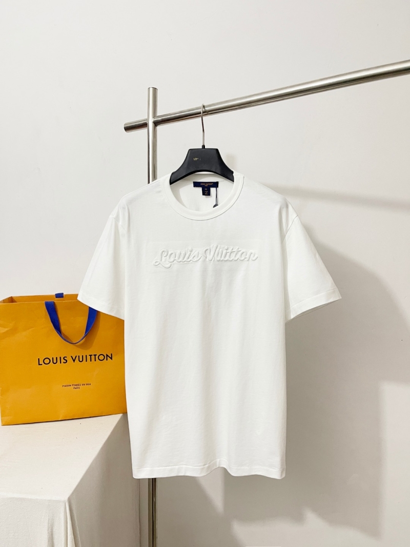 Louis Vuitton Signature 3D Wave Cursive Logo White Luxury T-Shirt