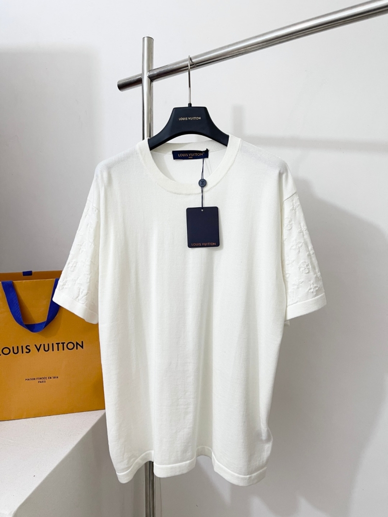 Louis Vuitton Monogram Jacquard Sleeve Knit T-Shirt in Optical White