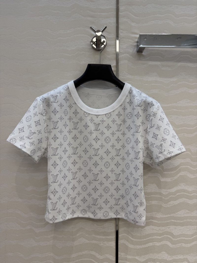 Louis Vuitton Monogram Cotton Knit Cropped T-Shirt in White